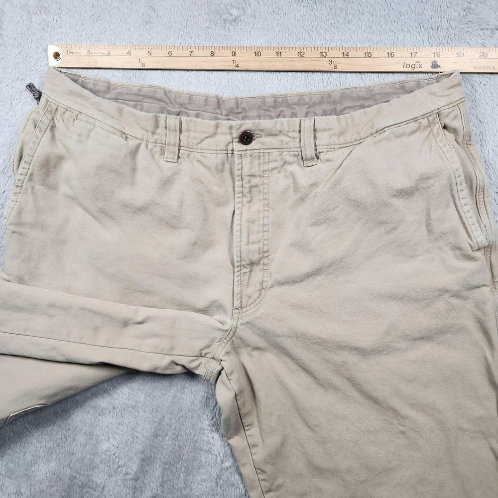 VINTAGE LL Bean Pants Mens 42x34 (Fits 38x32) Beige Flannel‎ Lined Chino Winter